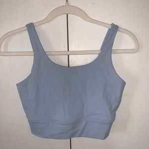 Nike Yoga Luxe powder blue crop top